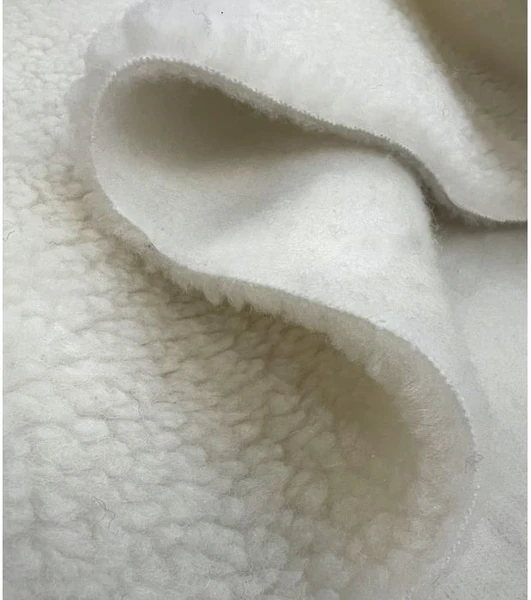 Tissu fourrure Sherpa laine - Ecru