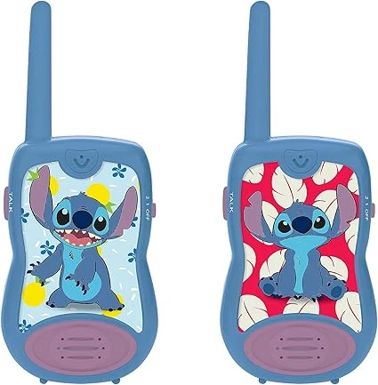 Lexibook, Disney Stitch, Talkies-Walkies 200m, Jeu de Communication pour Enfant, 2 canaux de Communication, Clip Ceinture, Bleu/Violet, TW12D