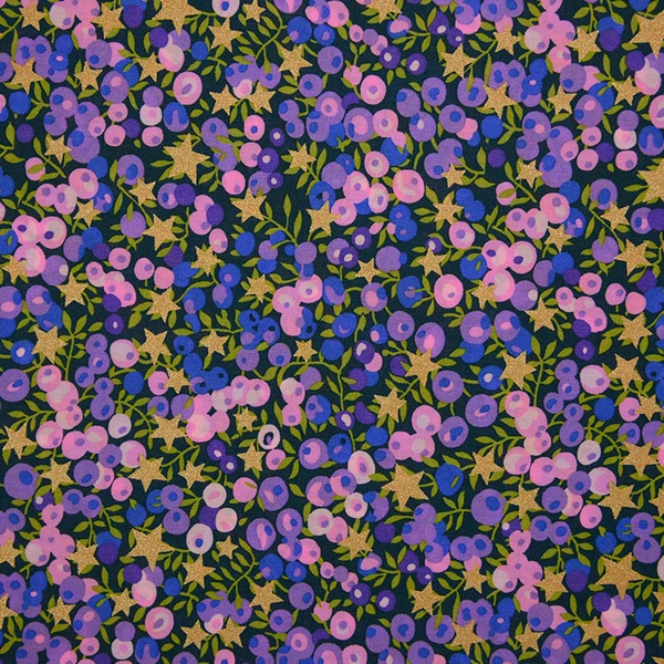 Coton liberty ® Wiltshire stars violet au mètre