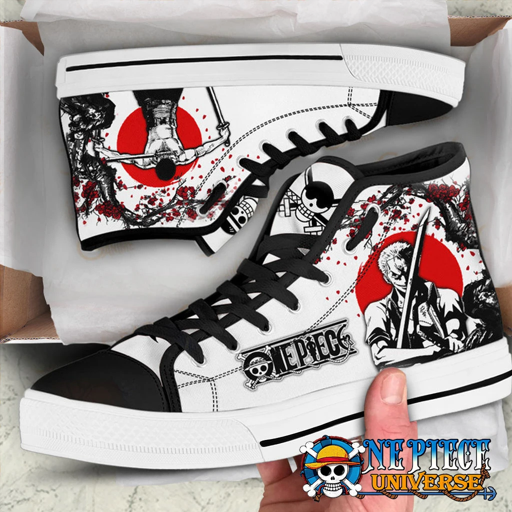 Zoro Roronoa High Top Converse Shoes One Piece Custom Shoes - One Piece Universe - The Best Store for One Piece Merchandise