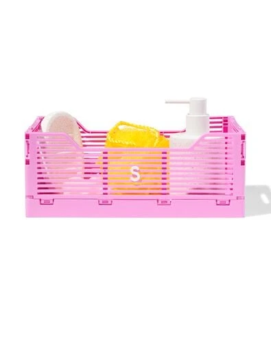 caisse pliable à lettres recyclée S rose - HEMA