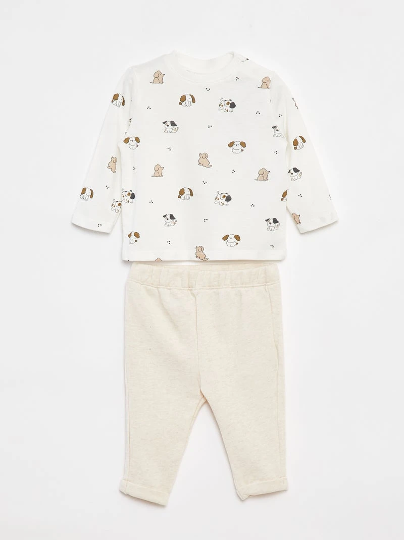 Ensemble t-shirt à manches longues + pantalon - 2 pièces
