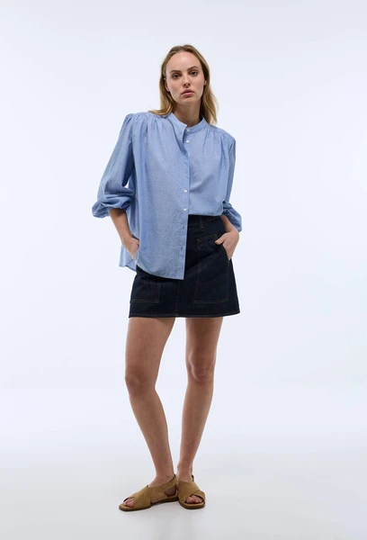 Blouse manches longues rayée en coton BIO GOTS