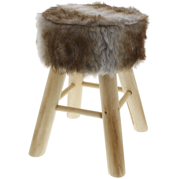 Tabouret avec fausse fourrure