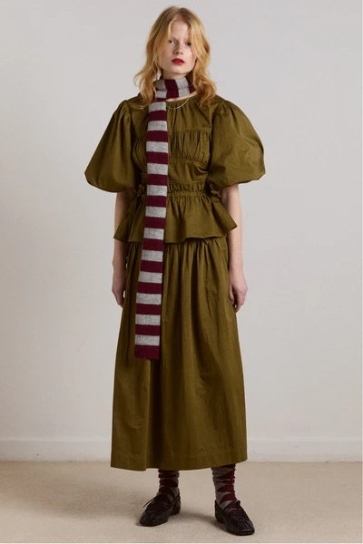 stripe skinny scarf - burg/grey