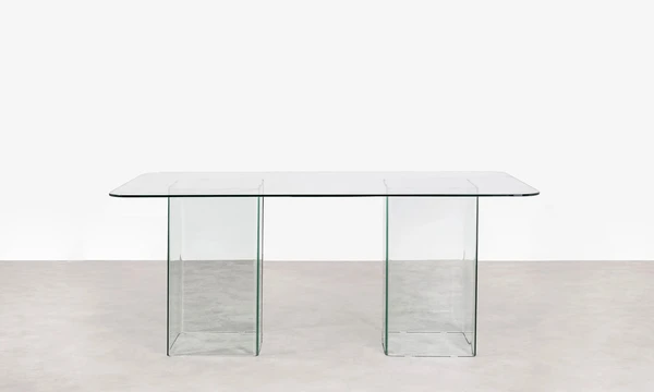Table à manger rectangulaire en verre trempé Eleonora (180x90 cm)