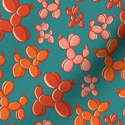 Balloon Animals on Blue - Large Fabric | Spoonflower