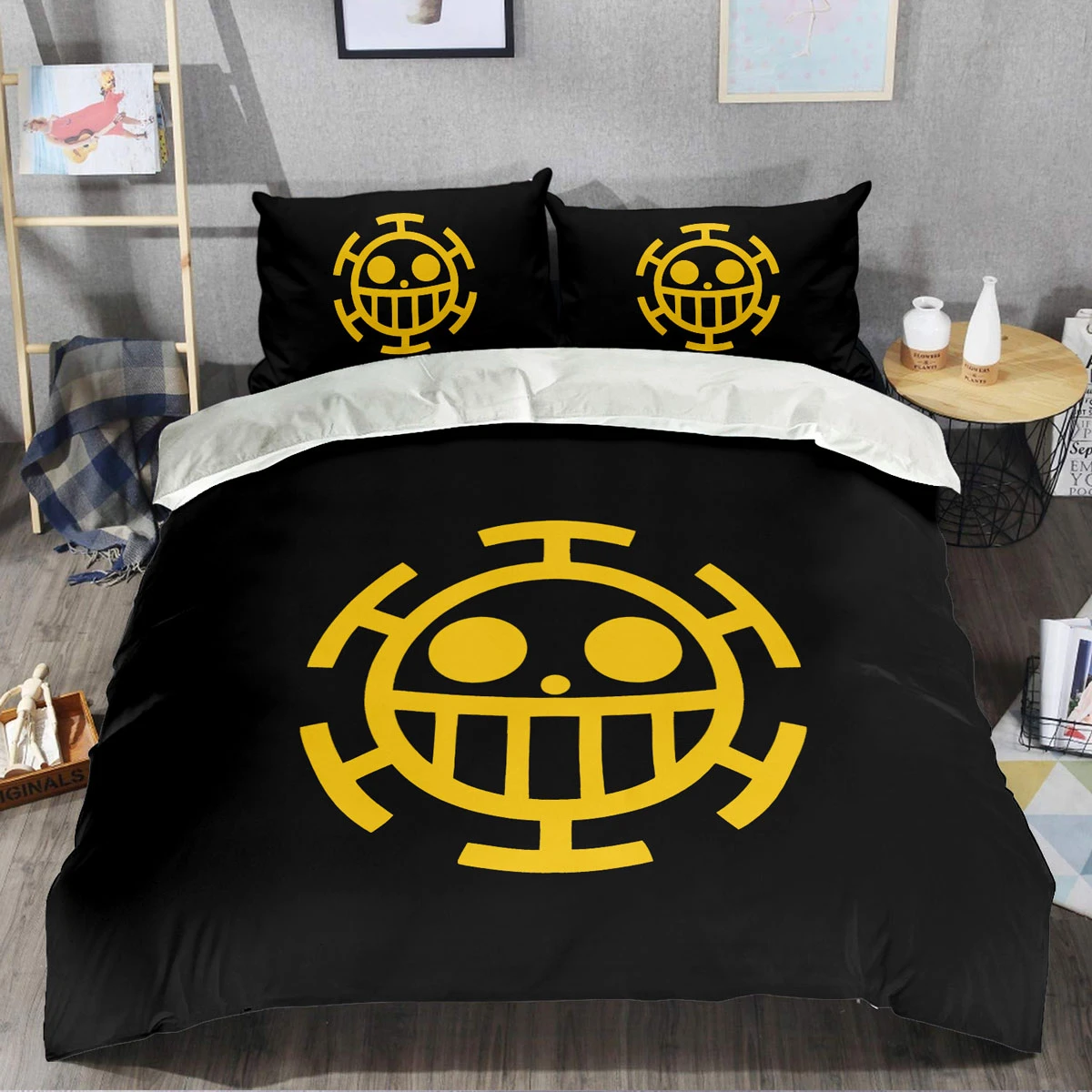 Trafalgar Law Symbol Bed Set 4pcs (2 Colors) 4pcs