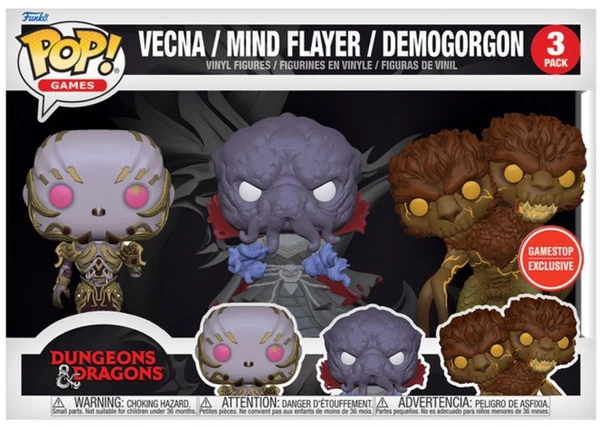 Figurine Funko Pop Donjons & Dragons Vecna / Esprit écorcheur / Demogorgon - Pack