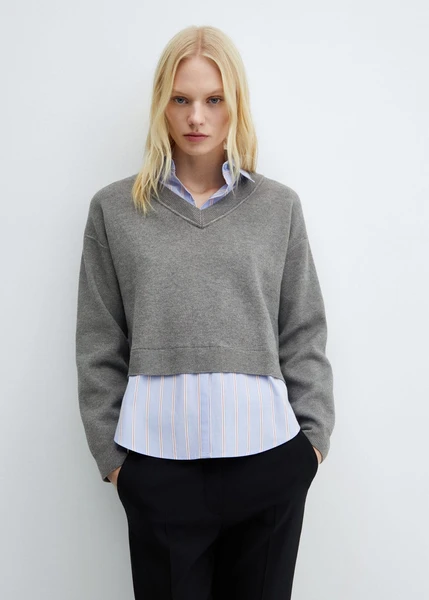 Pull-over chemise combiné -  Femme | Mango France