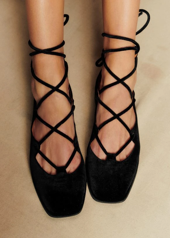 Ballerines Low Leocadie - Noir Velours