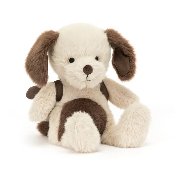 Peluche Chiot avec sac à dos | Beige