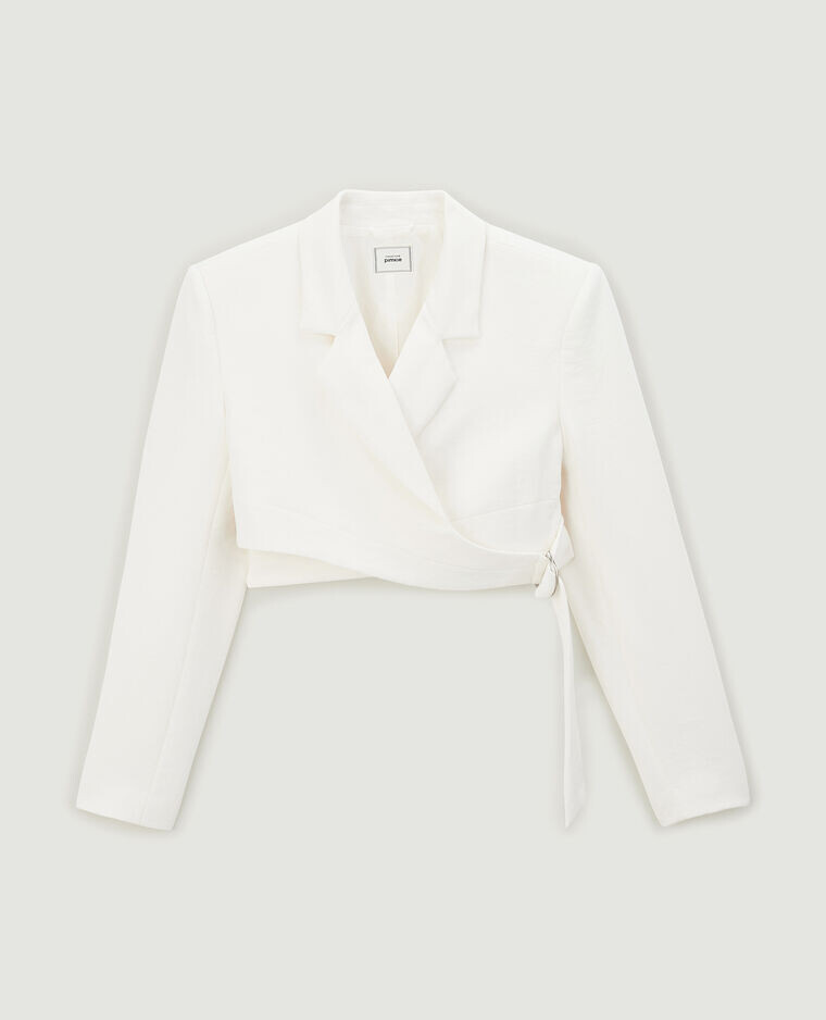 Blazer cropped avec ceinture
