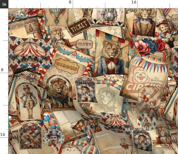 Stacked Circus Fabric | Spoonflower