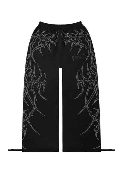 HAUNT STUDDED OVERSIZED SWEATPANTS BLACK