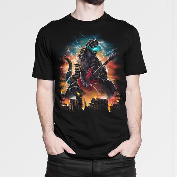T-Shirt Rock Godzilla, hommes s toutes les tailles pour femmes