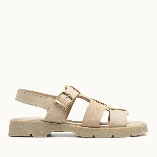 Sandales made in france en cuir suède certifié | beige "sandales ballast v beige" Kleman