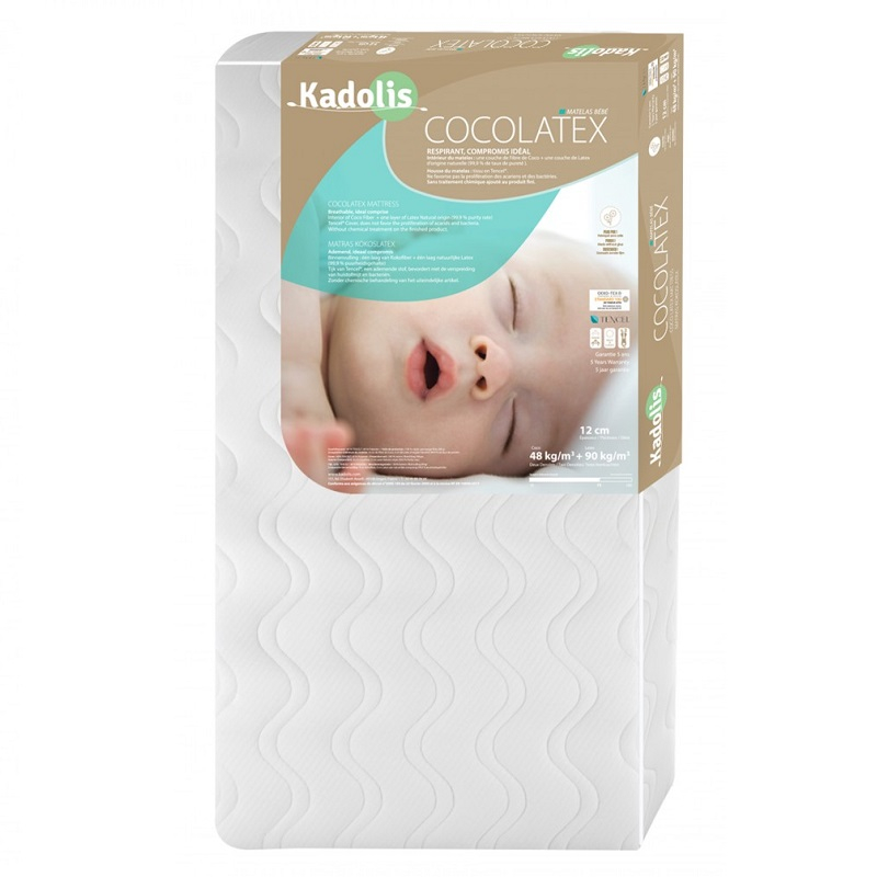 Kadolis - Matelas Bébé Coco Latex 60 x 120 cm - Sebio