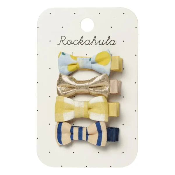 Lot de 4 Barrettes Nœud Citron | Jaune