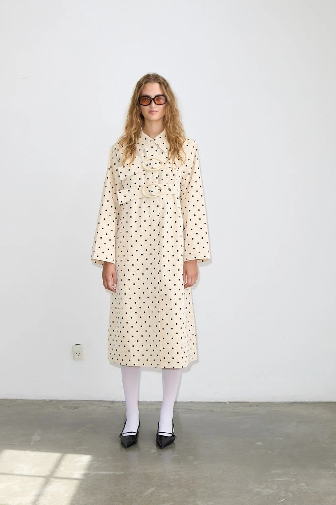 Bridget Coat - OFF WHITE / POLKA DOTS / XS