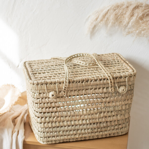 Malle en feuilles de palmier