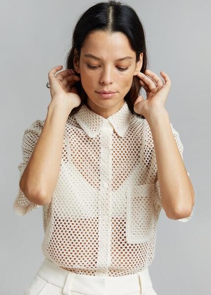 Marine Crochet Shirt - Sand