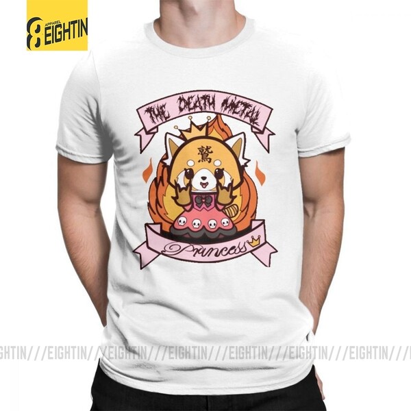 Agressif Retsuko mignon Anime T Shirts col rond T Shirts à manches courtes T Shirts populaires mode mâle coton purifié grande taille mignon | AliExpress