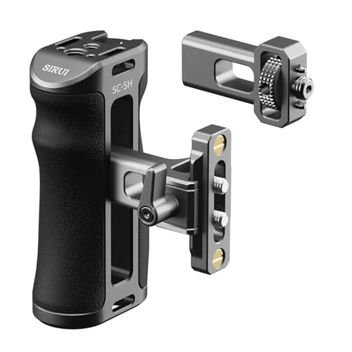 SIRUI Poignée Latérale pour Rack de Caméra,NATO et Arri Poignée Latérale en Aluminium avec Botte Froide Filetage 0.63CM Filetage Arri 0.37CM Pouces,Réglable de Haut en Bas, Rail NATO Inclus, SC-SH