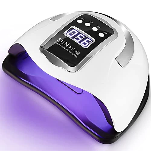 UIHOL Lampe UV LED Ongles Gel, 280W Professionnel Sèche Automatique, 66 Lumières Séchage Rapide, Grand LCD Ecran, 4 Minuteries 10s/30s/60s/99s pour Vernis Semi Permanent