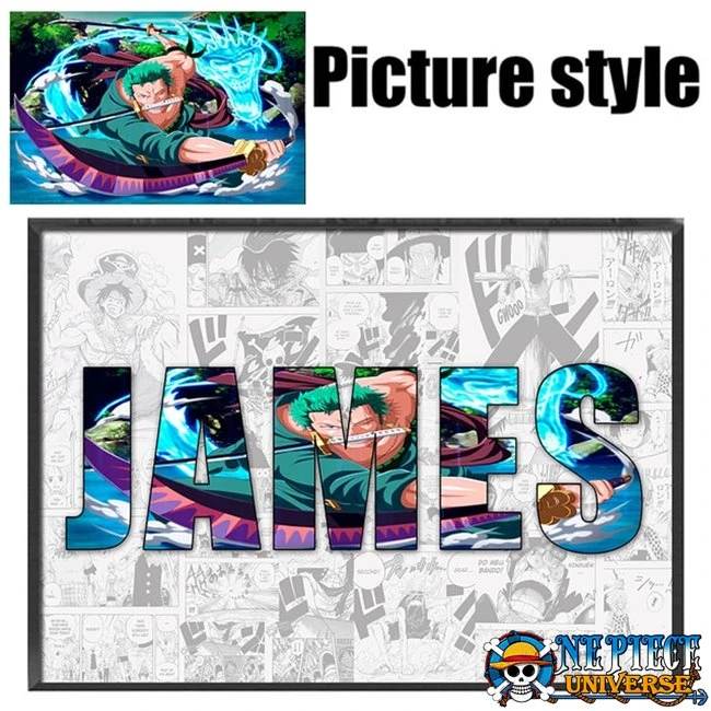 One Piece Zoro Wall Art Customized Name | One Piece Universe