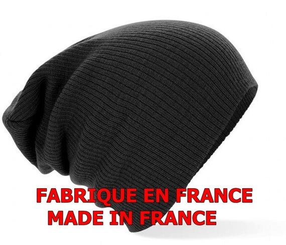 Made in FRANCE Retro vintage slouch beanie BLACK Opie sons of anarchy outlaws grunge hippie boheme hobo hispter tuque slouchy slouch hat