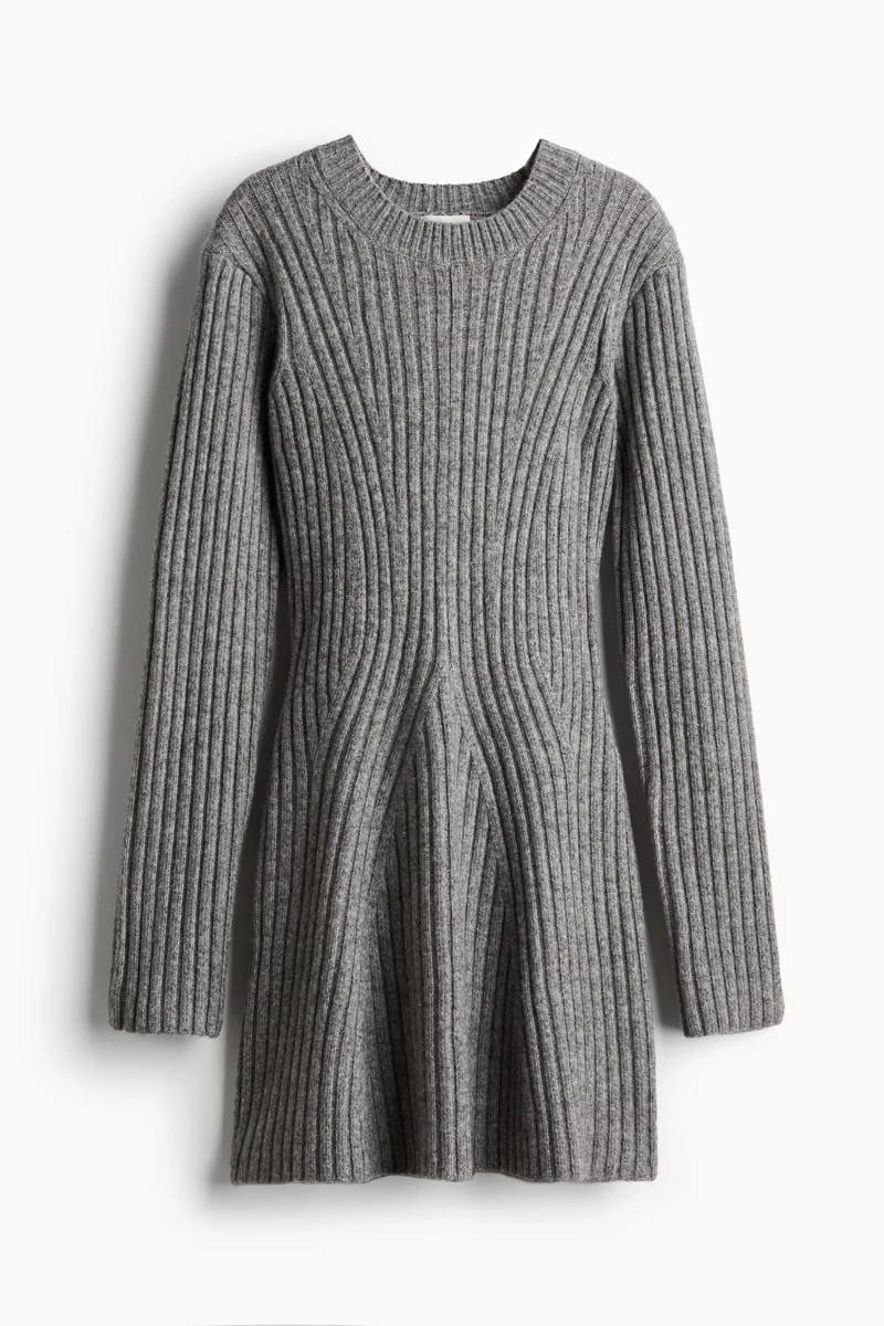 Robe en maille côtelée