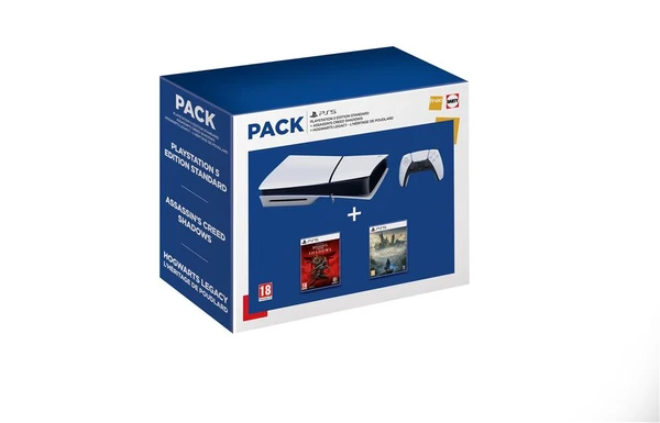 Pack Fnac Console Sony PS5 Edition Standard Blanc et Noir + Assassin’s Creed Shadows + Hogwarts Legacy L'Héritage de Poudlard