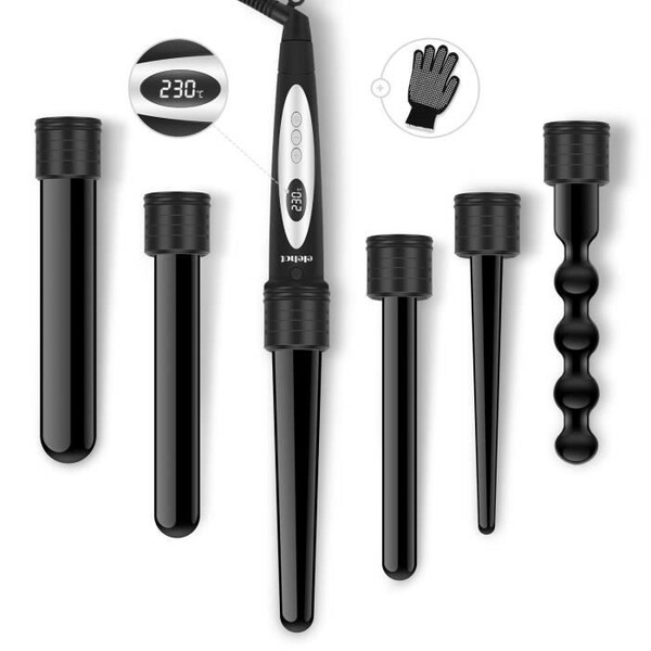 Fer a Boucler a Cheveux 6 en 1 avec LCD Ecran de 100-230°C 
