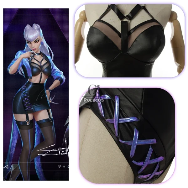 KL2 ROLECOS KDA Evelynn lapin fille Costume KDA ALL OUT Costume Sexy Cosplay Costume pour femmes lapin Costume combinaison LOL Game6 # Mm - AliExpress