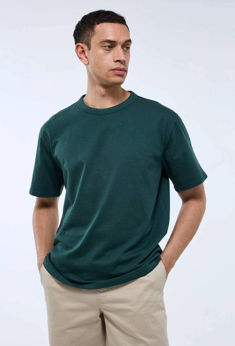 T-shirt manches courtes en coton BIO GOTS VERT FONCE pour homme MONOPRIX