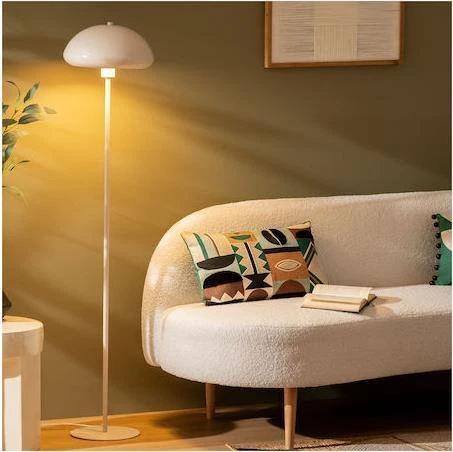 LAMPE DE SOL-140CM-TOUT EN METAL-BEIGE