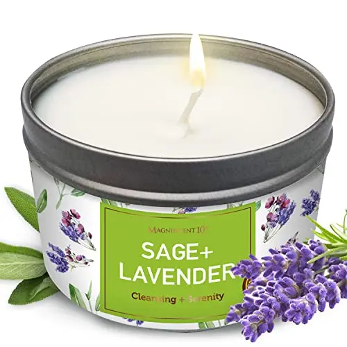 La Magnificent 101 Sage and Candle est une bougie en étain de cire de soja naturelle formulée pour l'aromathérapie, la purification des énergies négatives, la guérison et l'amélioration de la maison.