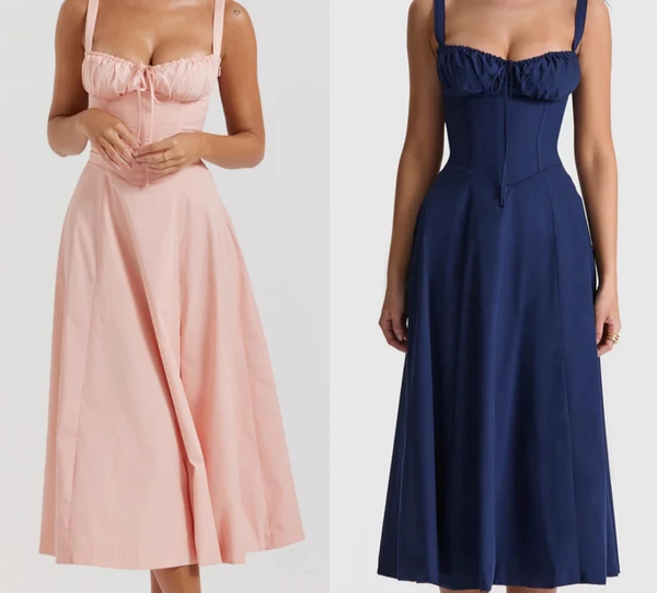 — ombynest, saint-tropez summer dress (S, navy blue/pink)