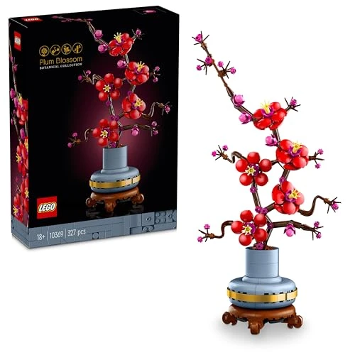 Lego Icons Les Fleurs de Prunier - Décoration Florale - Plante sans Entretien à Offrir - Set de Construction de la Collection Botanique pour Adultes - Activité relaxante pour Hommes et Femmes 10369