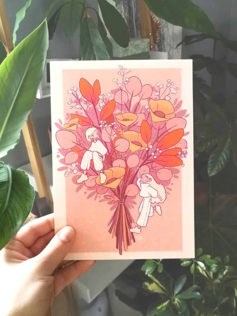 Print illustration flower bouquet