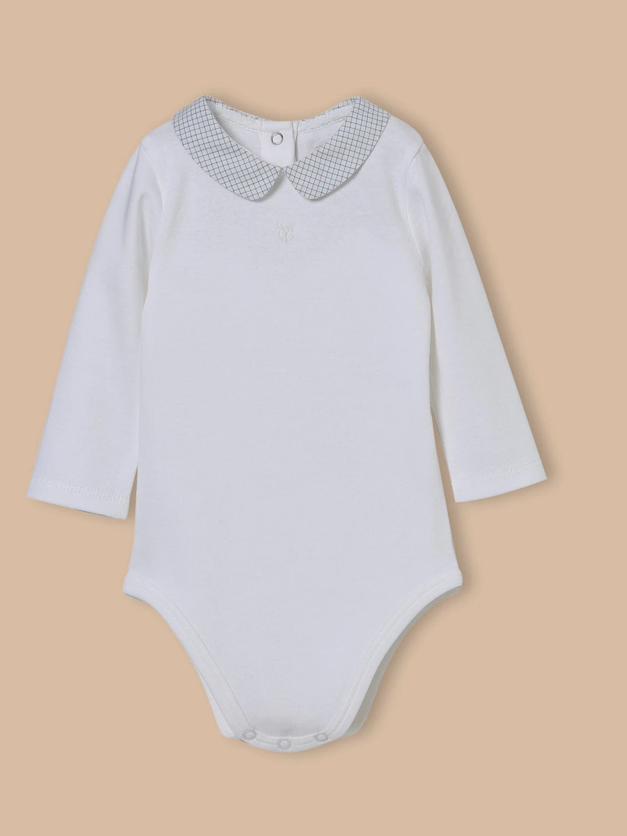 Body Bébé col à carreaux - Coton biologique