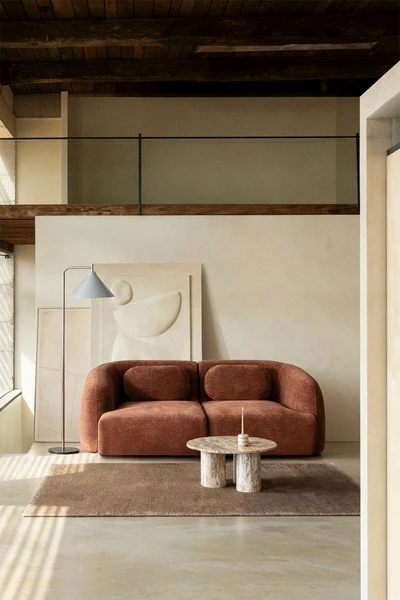 Canapé modulaire 2 pièces en chenille Coquette