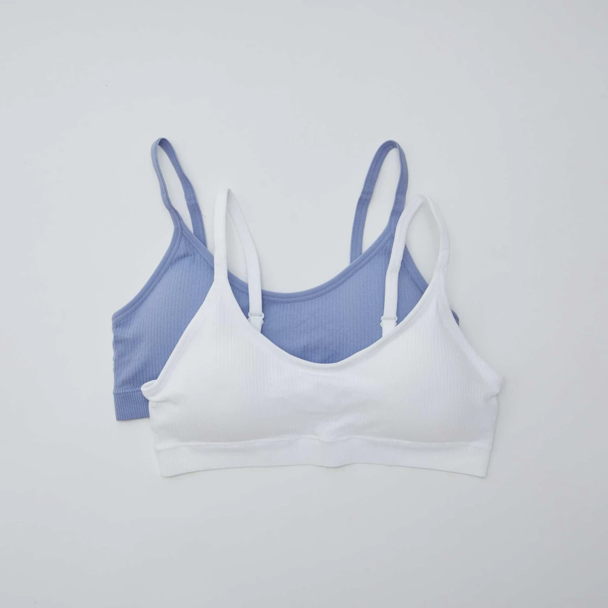 M - Lot de 2 brassières côtelés - Violet/blanc