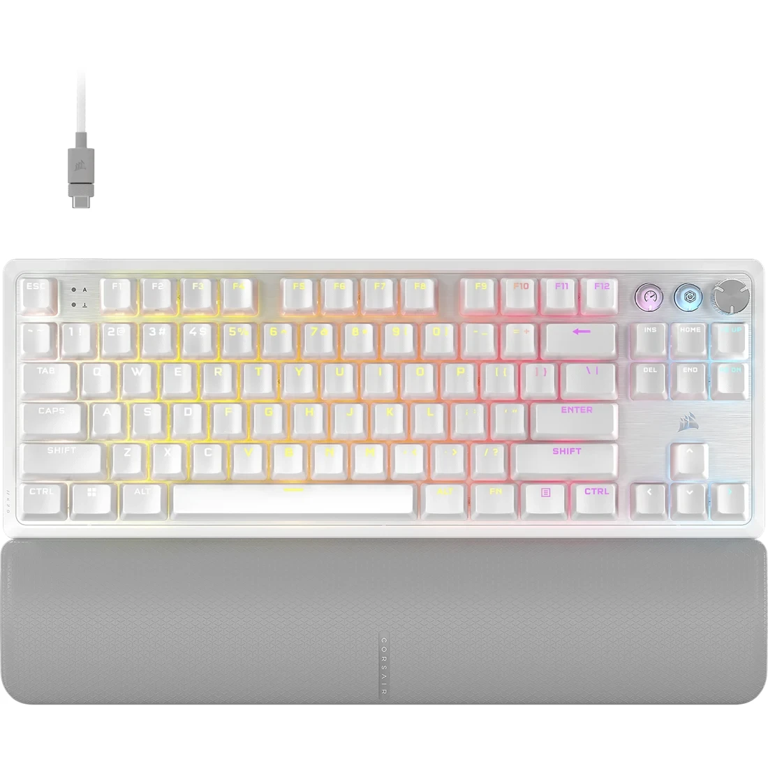 Clavier gaming programmable à effet Hall hautes performances K70 PRO TKL avec déclenchement rapide - Blanc