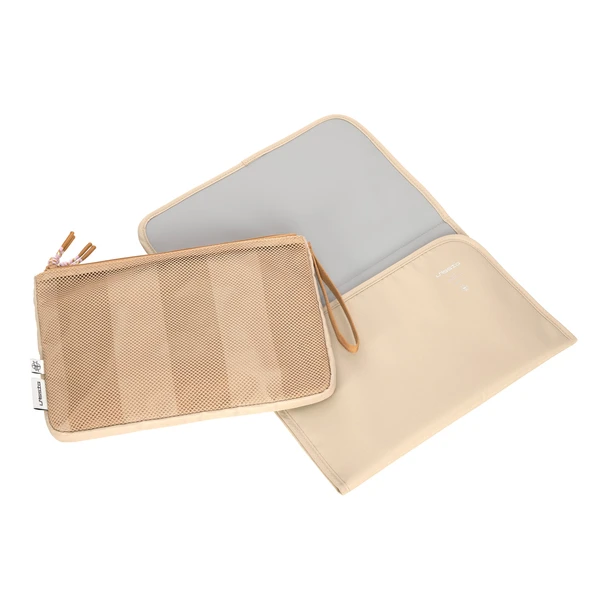 Pochette organiseur de change, beige camel
