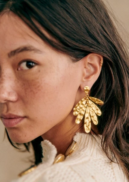 Boucles d'oreilles Jordane - Doré - Laiton majoritairement recyclé - Sézane