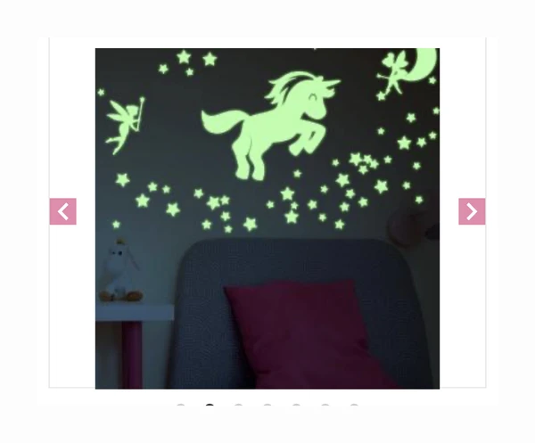 Stickers phosphorescents licorne 2 fÃ©es et 80 Ã©toiles â STICKERS FILLES FÃ©es - Ambiance-sticker