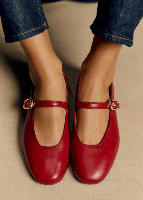Ballerines Low Valentin - Rouge Lisse