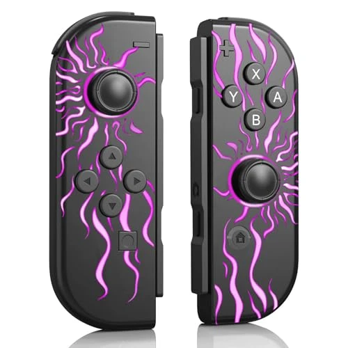 Générique Manette Switch L/R Travailler avec la console de Switch/Lite/OLED, Manette sans fil prend en charge la double vibration, le gyro à 6 axes, le réveil-Purple